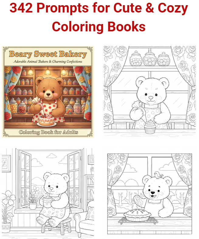 Comparison With Competitors of 342 Prompts for Cute & Cozy Coloring Books